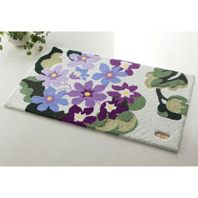 ≪約60×90cm≫ ミラ・ショーン玄関マット アジサイ カーペット ラグ マット 玄関マット 655067_1