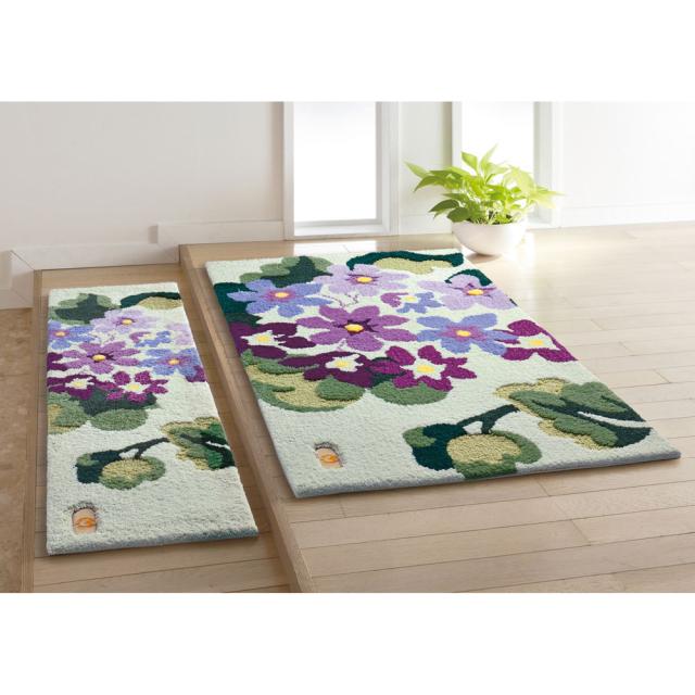 ≪約60×90cm≫ ミラ・ショーン玄関マット アジサイ カーペット ラグ マット 玄関マット 655067_3