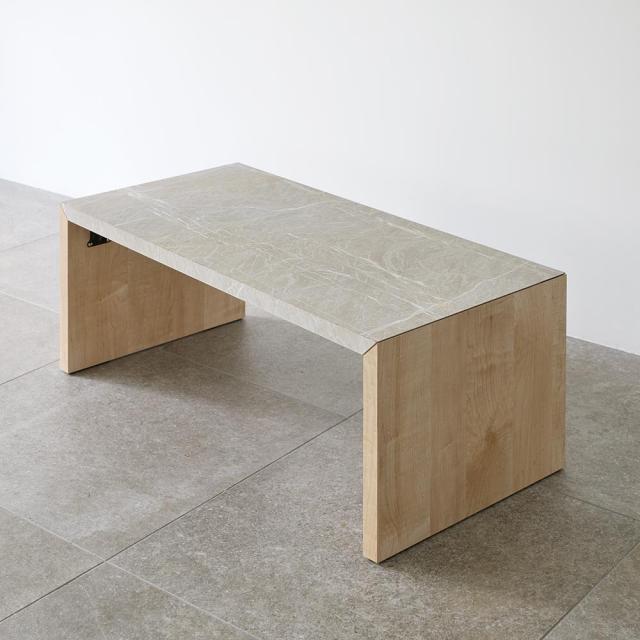 Porhar/ポルハー 石目柄折り畳みテーブル 89cm×44cm テーブル 折りたたみテーブル H96310