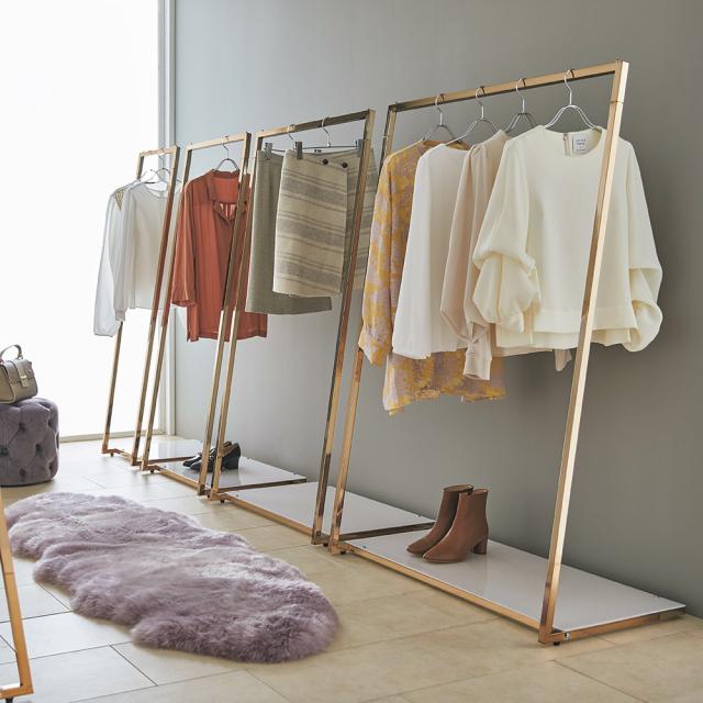 衣類収納 コートハンガー コート掛け Lettre/レットル ハンガーラック ゴールド 幅100cm H76209の通販は 20,900円