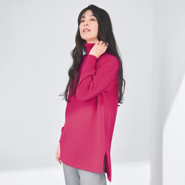 カシミヤニット タートルネック チュニック ニット セーター ニットセーター A28301