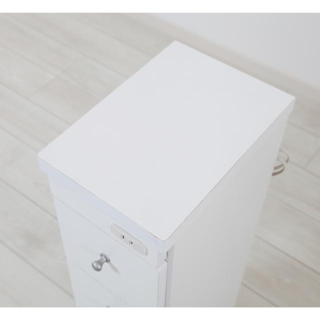 コンセント付き洗面所チェスト幅37．5 ホワイト