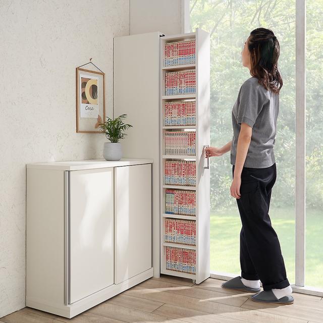 完成品！スライドすき間本棚 コミック1列マガジン1列 幅50cm 本棚 ラック シェルフ 644135_3
