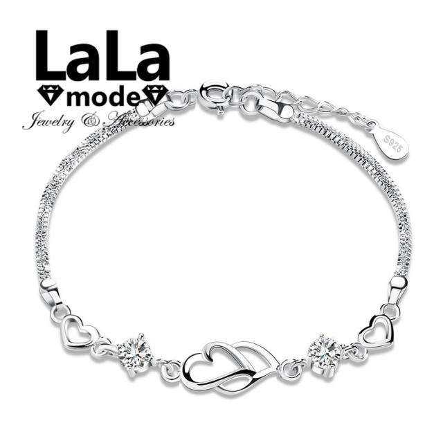 ブレスレット レディース ａａａ キュービック ジルコニア シルバー ９２５ プラチナ仕上げ ツイン ハート 送料無料 プレゼント 人気 細の通販はau Pay マーケット Lala Mode Jewelry Au Pay マーケット店