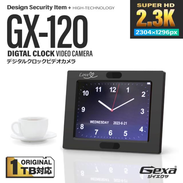 Gexa(ジイエクサ) デジタルクロック型ビデオカメラ 置時計型カメラ GX-120 フォトフレーム機能 赤外線 512GB対応
