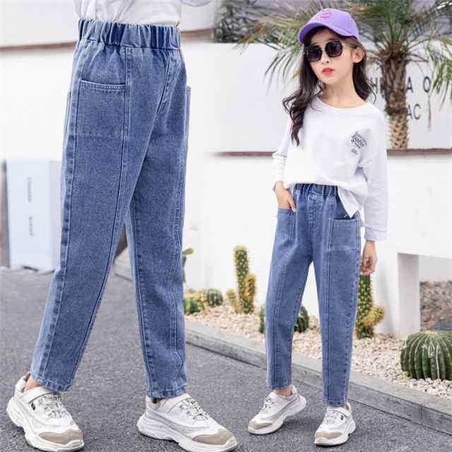 キッズ 女の子 ボトムス ジーンズ ファッション ロングパンツ 韓国子供服 カジュアル デニムパンツ 無地 ゆったり 通学 普段着110 160cmの通販はau Pay マーケット 華麗商店