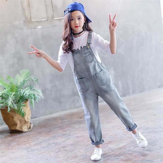 韓国 子供服 ファッション 女の子 サロペット パンツ キッズ ズボン フォーマル女の子 デニムサロペットパンツ 通学 普段着110 160cmの通販はau Pay マーケット 華麗商店