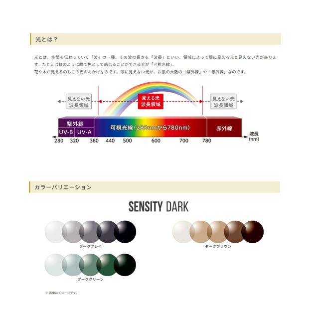 【オプションレンズ】HOYA ホヤ 可視光調光 NULUX ニュールックス 非球面レンズ SENSITYDARK センシティダーク 薄型 超薄型 屈折率 1.60 1.67 （2枚1組） カラーレンズ 色付き メガネ 眼鏡 単焦点レンズ UVカット 紫外線カット_3