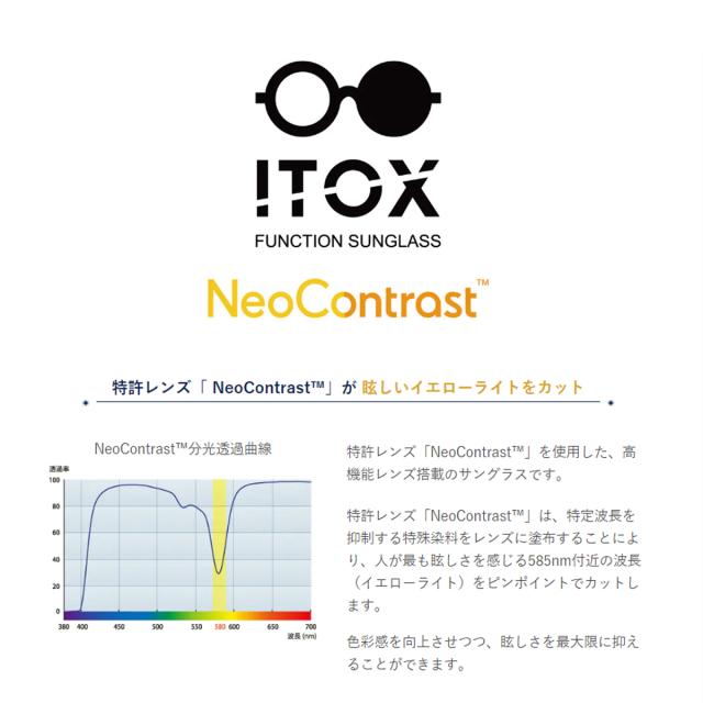 ITOX NeoContrast イトックス ネオコントラスト サングラス イエローライトカット 度なし 伊達 夜間運転可能 UVカット 紫外線カット 軽量 軽い 鼻パッド メンズ レディース 男性 女性 メガネ 眼鏡 おしゃれ かっこいい かわいい_1