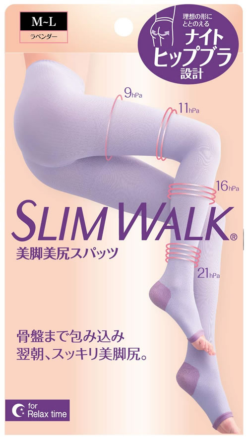 【2個セット】ピップ スリムウォーク 美脚美尻スパッツ M-Lサイズ ラベンダー(SLIM WALK,spats for night,ML) 着圧 スパッツの通販は