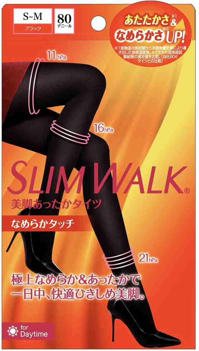 ピップ スリムウォーク (SLIM WALK) 美脚タイツ あったか満足 ストレスフリー S-M サイズ ブラック おそと用 着圧｜au PAY  マーケット