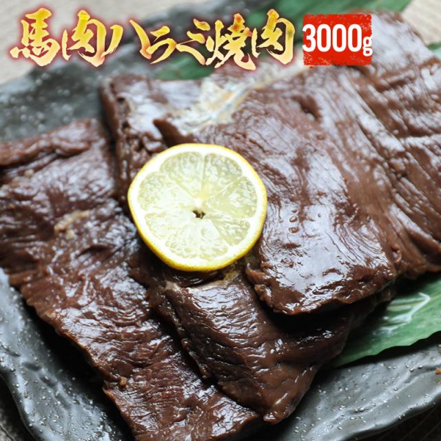 タレ漬け馬ハラミ焼肉用 3kg 【加熱用】 焼肉 バーベキュー ハラミ 馬ハラミ メガ盛り 焼き肉 BBQ   おもしろい おしゃれ 帰省土産 パーティー 馬焼肉 馬肉焼肉 お歳暮 ギフト