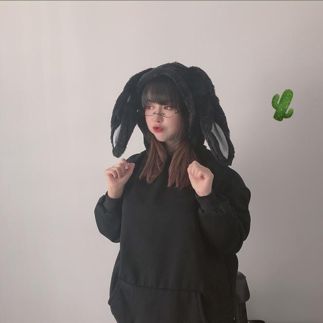秋 冬 耳付きパーカー レディース プルオーバー フード付き うさ耳 異素材 無地 フェミニン ガーリー ゆったり トップス 19 新作の通販はau Pay マーケット Brutal Beauty ブルータルビューティ