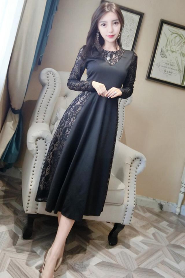 ロングレースワンピース セクシーで華やかな可愛いデザイン 秋冬おすすめ の通販はau Pay マーケット Brutal Beauty ブルータルビューティ