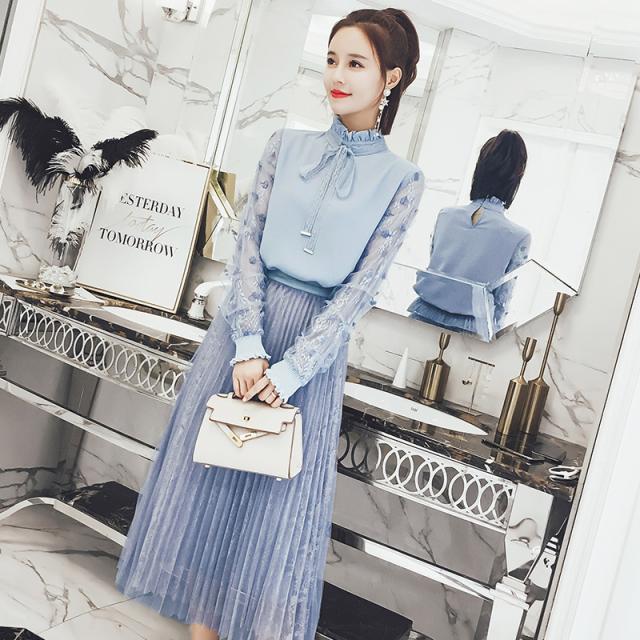 オルチャン ワンピース ミモレ丈 ワンピース 長袖 ハイネック 透け感 リボン レース袖 フリル襟 可愛いの通販はau Pay マーケット Brutal Beauty ブルータルビューティ