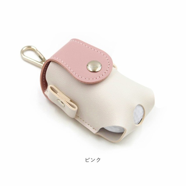 ピンク ゴルフボールポーチ ラウンド ケース ボール ポーチ バッグ 収納