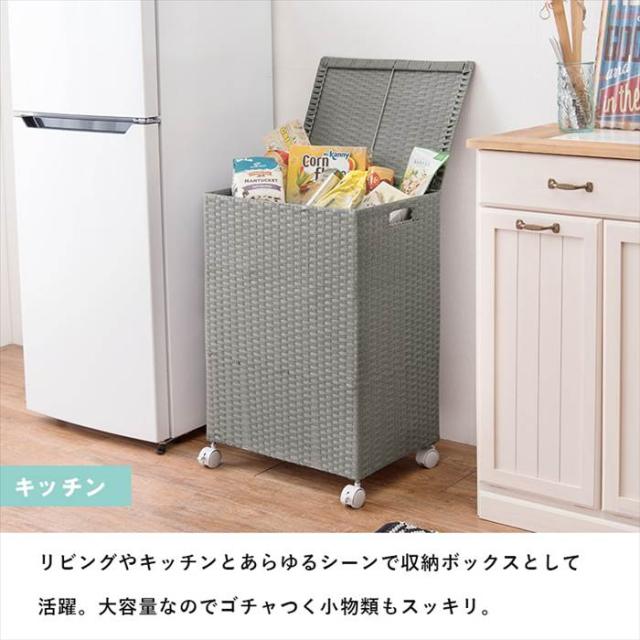 ランドリーバスケット 通販 RUD-2422 キャスター付収納ボックス