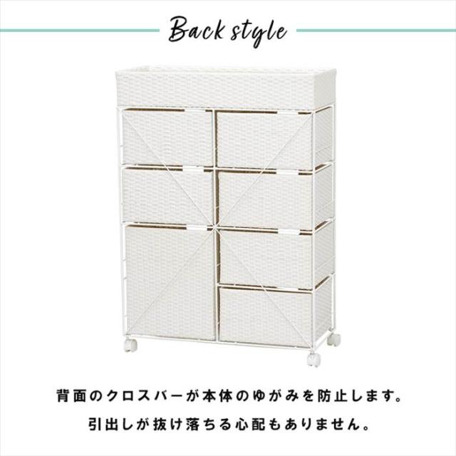 ランドリーラック 通販 RAN-2418 ランドリー収納 ランドリー ラック 引き出し 2列 7杯 キャスター付き 水回り 収納 防水素材 大容量 洗面の通販は