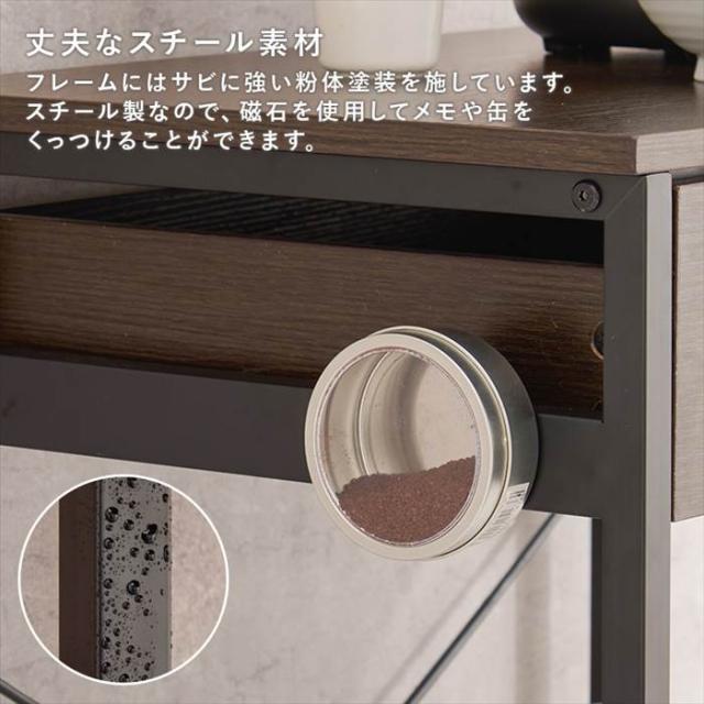 ゴミ箱上 ラック おしゃれ 通販 KR-3770 ごみ箱上ラック キッチンラック 引き出し付き 収納付き ダストボックス 2分別 作業スペース 補助テーブル シンプル 幅60.5×奥行42×高さ85.5cm 隙間収納 キッチン収納 収納家具 インテリア_13