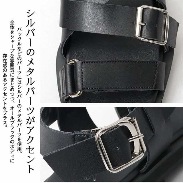 グラベラ サンダル glabella GLBT-290 通販 ストラップサンダル メンズ ベルトサンダル おしゃれ ブランド くつ クツ オシャレ 歩きやすい ブラック 黒 フェイクレザー 合皮 PUレザー 夏 流行る カジュアル 大人 紳士靴 シンプルの通販は