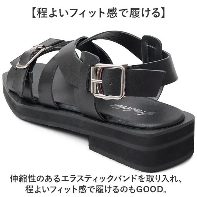 グラベラ サンダル glabella GLBT-290 通販 ストラップサンダル メンズ ベルトサンダル おしゃれ ブランド くつ クツ オシャレ 歩きやすい ブラック 黒 フェイクレザー 合皮 PUレザー 夏 流行る カジュアル 大人 紳士靴 シンプルの通販は