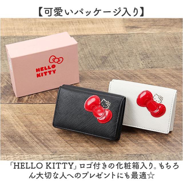 HELLO KITTY ハローキティ 三つ折り財布 通販 折り財布 財布 お財布 おさいふ ウォレット 三つ折り コイン入れ ミニ財布 サイフ キティちゃん キティ 本革 革 レザー かわいい 可愛い リボン カード入れ レディース 通学 通勤 カジュアル