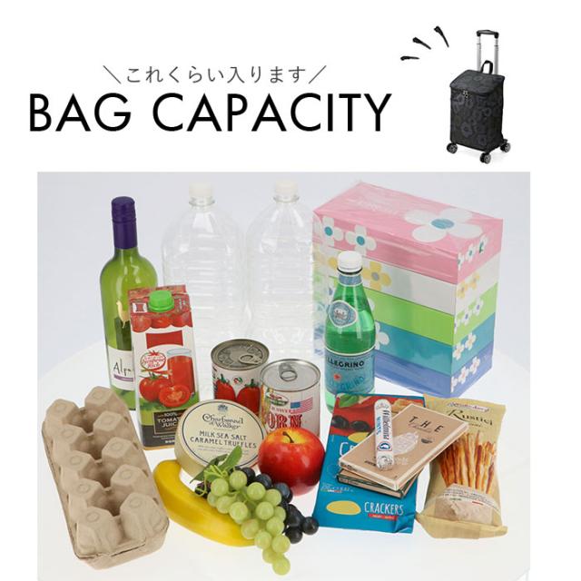 ショッピングカート 4輪 おしゃれ 通販 ショッピング キャリーバッグ ショッピングキャリー カート 保冷バッグ 軽量 軽い 大容量 360度 25L 小回り ハンドル 長さ調節可能 撥水 ファスナー CHARMISS シャルミス 15-5041 高齢者_13