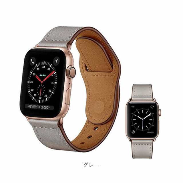 Apple Watch バンド レザーベルト 本革 茶 38-40mm