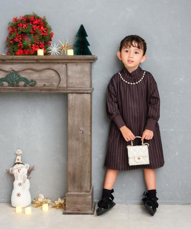 Rora ワンピース 通販 ビオラ パール付きバルーンワンピース 子供服 ワンピ 長袖 フォーマルワンピース コクーン パール 女の子 キッズ 子供 こども 子ども 結婚式 パーティー 入園 卒園 入学 おしゃれ かわいい オシャレ 可愛い オールインワン 子ども服 キッズファッション_1