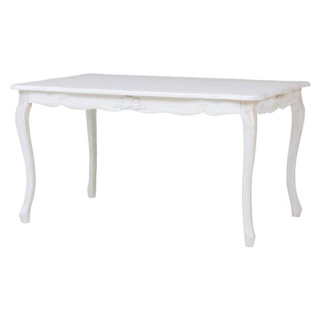 ダイニングテーブル 4人用 通販 RKT-1692AW ハンプトン ダイニング テーブル 食卓 長方形 130 幅135×奥行85×高さ73cm 4人掛け 木製 猫脚テーブル アンティークホワイト おしゃれ クラシック モダン 猫脚 猫足 家具 インテリア