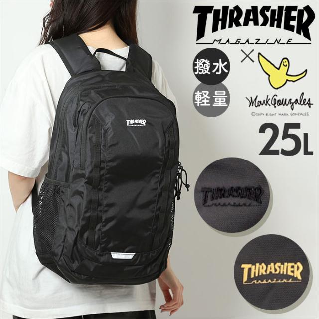 スラッシャー リュック THRASHER THR-283 通販 リュックサック バックパック バッグ ポリエステル 軽量 25l 25リットル レディース メンズ 通勤 通学 ブラック 黒 バック 鞄 おしゃれ オシャレ シンプル ブランド レディースバッグ