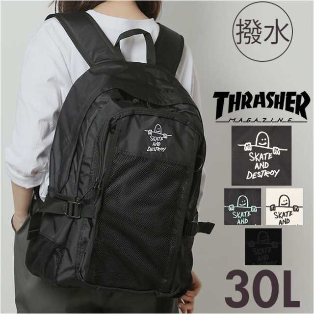 スラッシャー リュック THRASHER THR-299 通販 リュックサック バックパック バッグ ポリエステル 軽量 30l 30リットル レディース メンズ 通勤 通学 ブラック 黒 バック 鞄 オシャレ おしゃれ シンプル ブランド レディースバッグの通販は