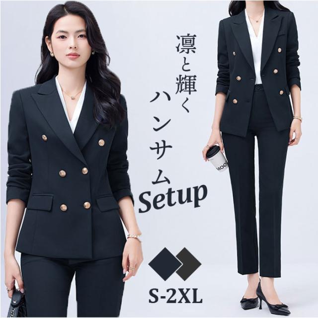 パンツスーツ レディース スーツ 通販 ジャケット パンツ フォーマルスーツ ビジネススーツ ママスーツ リクルートスーツ セットアップスーツ 上下 セット 上下セット シンプル フォーマル セレモニー 通勤 オフィス ビジネス かっこいい おしゃれ