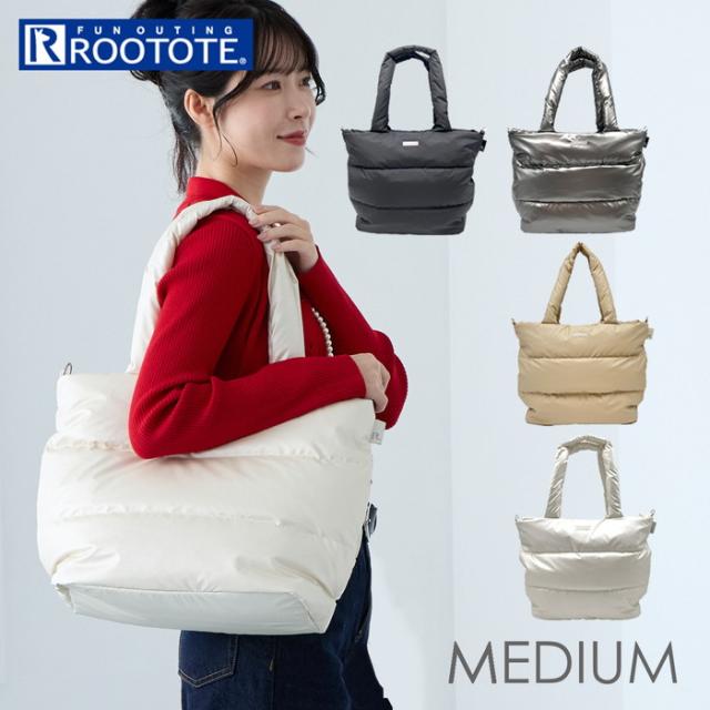 ROOTOTE ルートート トートバッグ 3682 通販 肩掛けバッグ 大きめ A4 通勤 通学 大容量 軽量 軽い ファスナー付き MEDIUM FEATHER ROO フェザールー ふわふわ ダブルファスナー おしゃれ きれいめ シンプル レディース