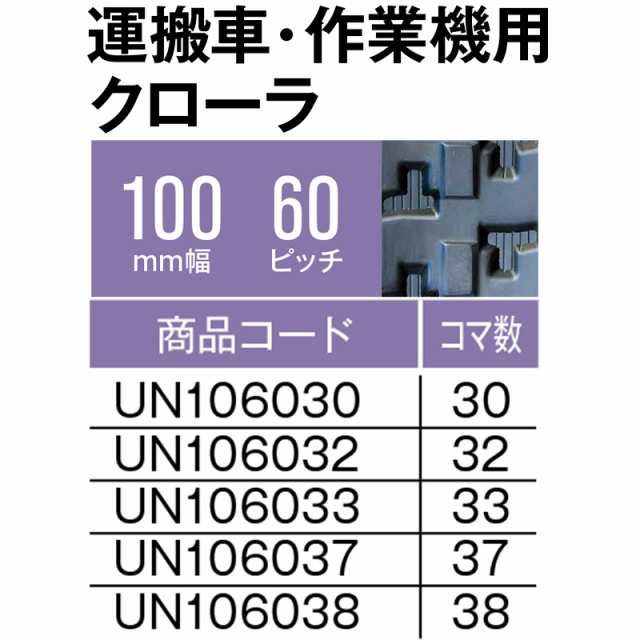 最大82％オフ！ 東日興産 運搬車 UN186031 作業機用ゴムクローラー 180x60x31