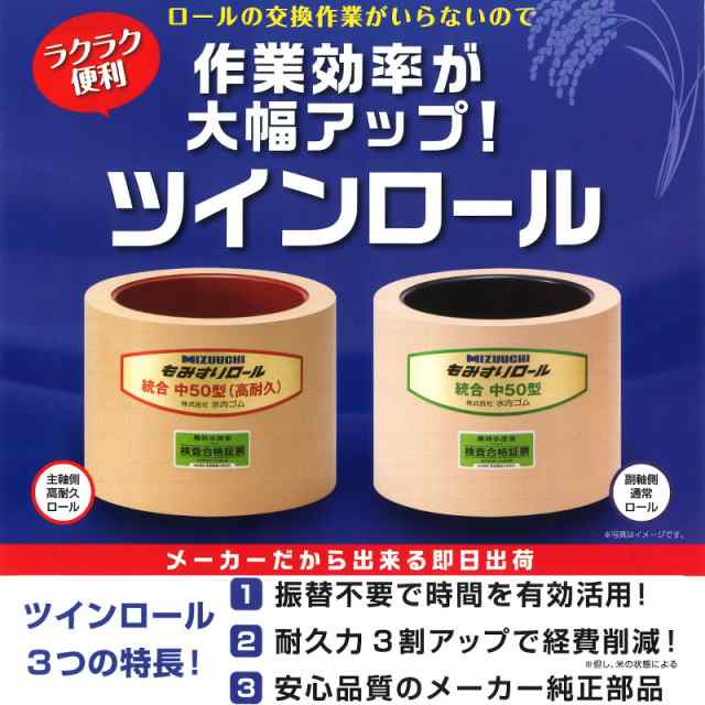 水内ゴム 統合 中50 高耐久もみすりロール(ドラム赤色) 1個 通販