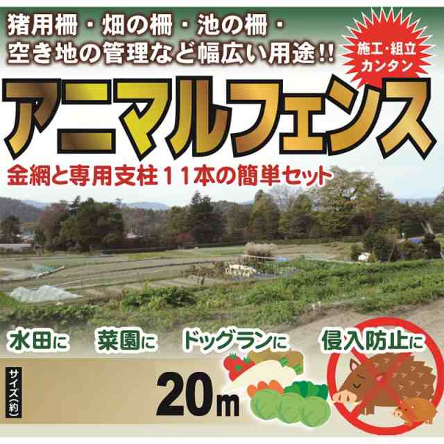 グリーン アニマルフェンス 1.0×20m フェンス(金網)と支柱11本のセット 太陽光発電 ドッグラン シンセイ 個人宅配送不可特価 シN直送  GRの通販はau PAY マーケット - 株式会社プラスワイズ au PAY マーケット店