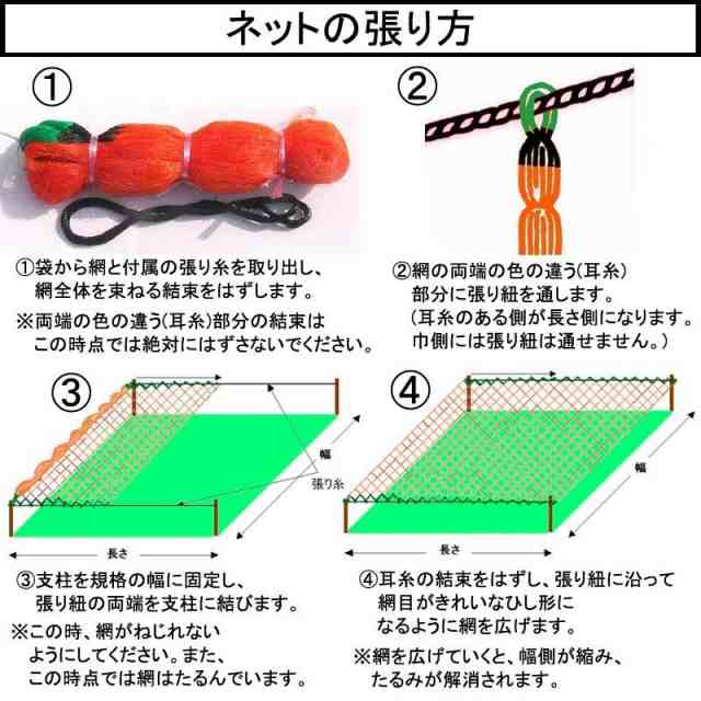 9本 国産 防鳥網 18m × 36m 200坪 45mm 目合 400デニール 白 防鳥ネット 小商 北海道配送不可 代引不可 - 3