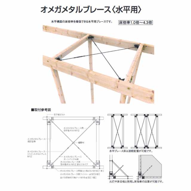 代引不可 TANAKA オメガメタルブレース 壁用・水平用 DDセット MB2603 対角寸法2393〜2603 新築・リフォームの耐震補強に最適  タナカの通販はau PAY マーケット 株式会社プラスワイズ au PAY マーケット店 au PAY マーケット－通販サイト