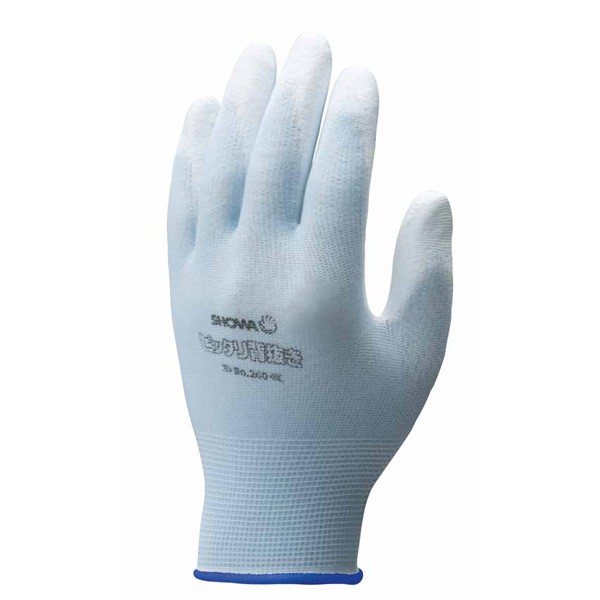 [ショーワグローブ] ケース販売・ポリウレタンコーティング手袋 No.260 ピッタリ背抜き Sサイズ ブルー 120双 - 1
