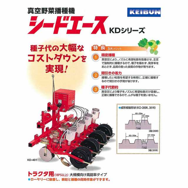 最大43%OFFクーポン 真空播種機オプション 啓文社 薬剤散布装置 CM-3 播種 パレット 手押し 省エネ ほうれん草 大根 小松菜 蕪 