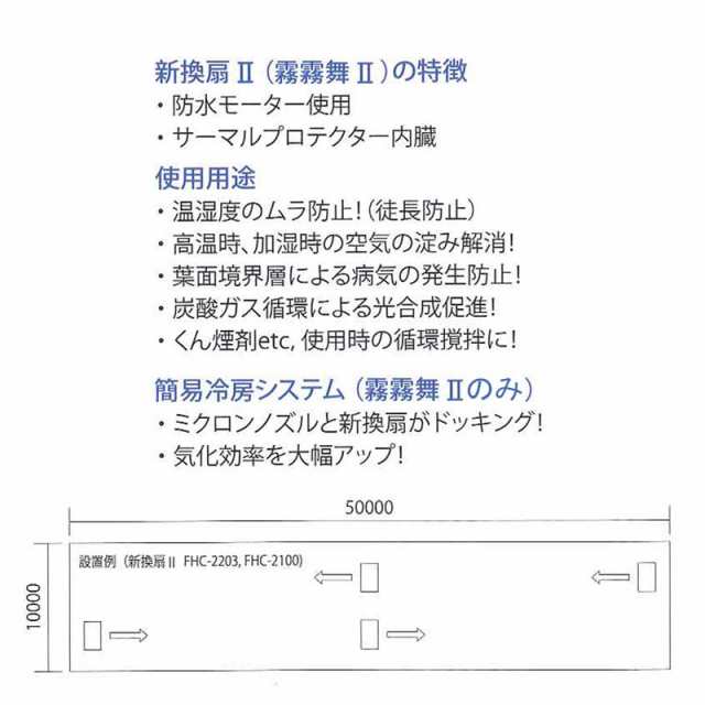 SALE／79%OFF】 簡易細霧冷房循環ファン 霧霧舞DXII MHC-2300 三相200V フクスイ 循環扇 園芸施設用 ビニールハウス  温度ムラ 結露防止 タ種 個人宅配送不可 代引不可