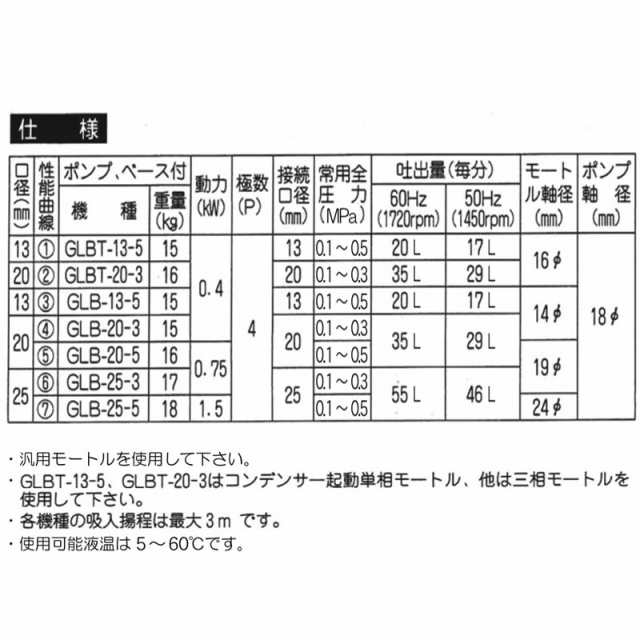 正規 単体ポンプ GLポンプ GLBT-20-3 [単相400W用] (モーター別売) 口径20mm 吸入揚程3m 重量16kg 工進 KOSHIN  シB