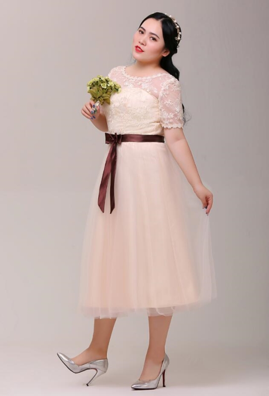 大きいサイズカラードレス ミモレ丈 ウェディングドレス ブライズメイドドレス 編み上げ ライトシャンパン Xl 7xl Fhd10の通販はau Pay マーケット Romanslafina