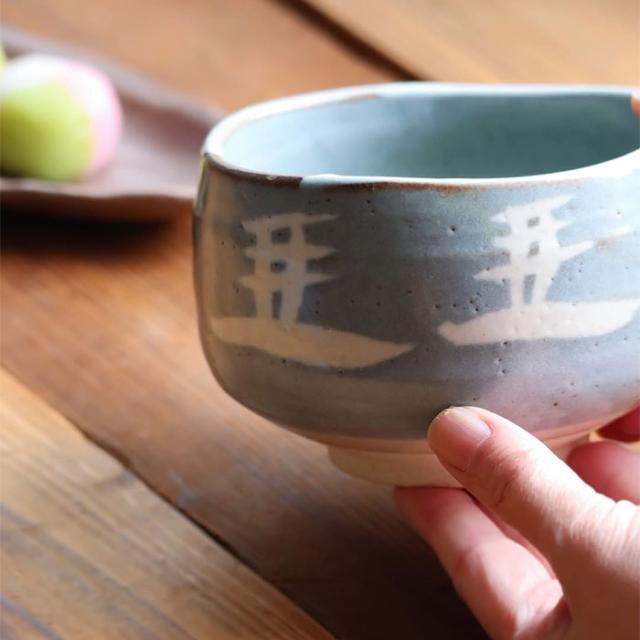 茶道茶碗　鼠志野　苗柄　抹茶【新品未使用】 抹茶? 鼠志野山水 【取寄品】 抹茶碗 抹茶茶碗 茶器 おしゃれ