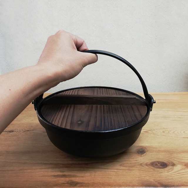 いろり鍋 木蓋付き IH対応 鉄製 ＜21cmサイズ＞ 【取寄品】 鉄鍋 鉄器 ...