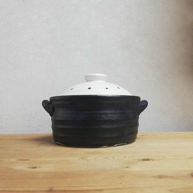 萬古焼 NEW メタル IH炊飯鍋 2合炊き ＜ドットホワイト＞ 【取寄品 