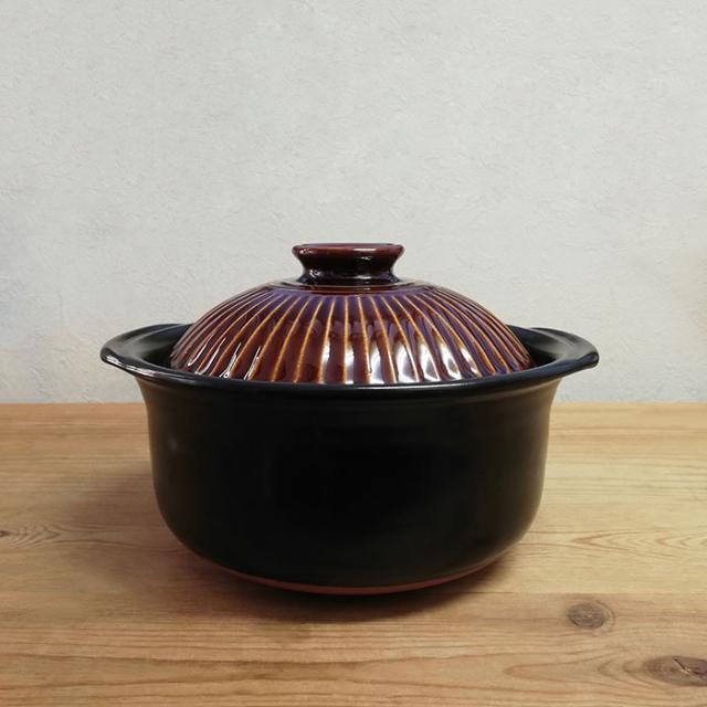 【土鍋　飴釉御竃飯3合】 土鍋 飴釉御竃飯3合】