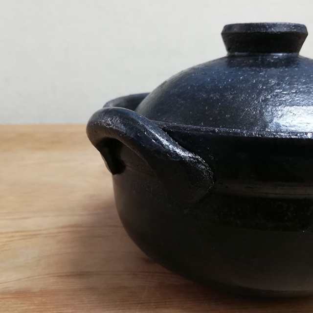 萬古焼 黒釉 土鍋 4.5号深鍋 【クーポン配布中】【取寄品】 小鍋