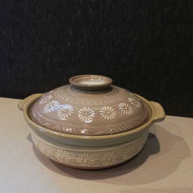 萬古焼 花三島 土鍋 <7号鍋> 【取寄品】 7号サイズ 花三島柄 萬古焼 花三島 土鍋 <7号鍋> 【取寄品】 7号サイズ 花三島柄